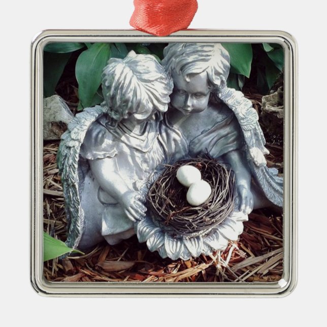 Silver Änglar Julgransprydnad Metall (Framsidan)