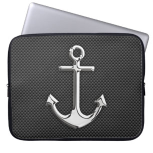 Silver-ankare på kolfiberdecor laptop fodral