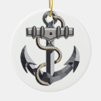 Silver ankrar julgransprydnad keramik