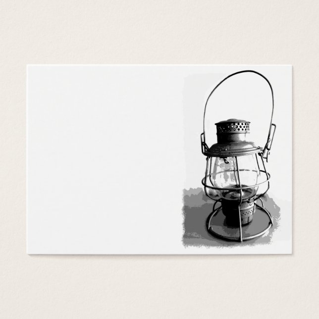 Silver Antique Railroad Lantern Visitkort (Framsidan)