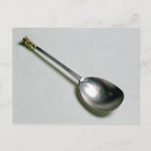 Silver apostle-sked med guld sältopp, 1668 vykort