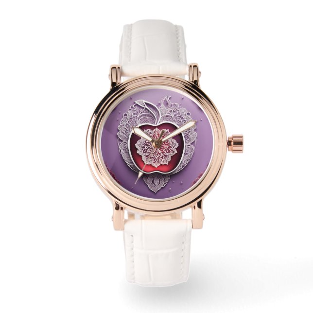 Silver Apple Snöre AI art. Armbandsur (Framsida)