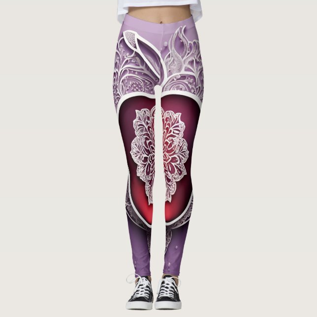 Silver Apple Snöre AI art. Leggings (Framsida)