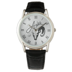Silver Aries Aries Ram Zodiac Armbandsur