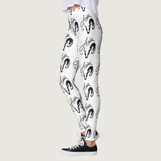 Silver Aries Aries Ram Zodiac Leggings (Vänster)