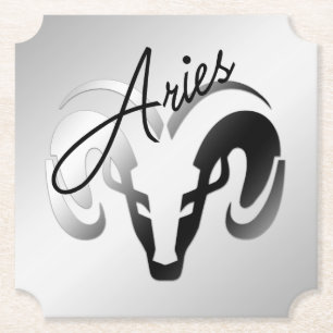 Silver Aries Aries Ram Zodiac Underlägg Papper