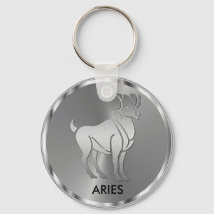 Silver Aries ♈ Ram - Zodiac-tecken Nyckelring