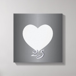 Silver-årsdagen Plain Heart Ram 1 Photo Canva Canvastryck