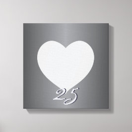 Silver-årsdagen Plain Heart Ram 1 Photo Canva Canvastryck