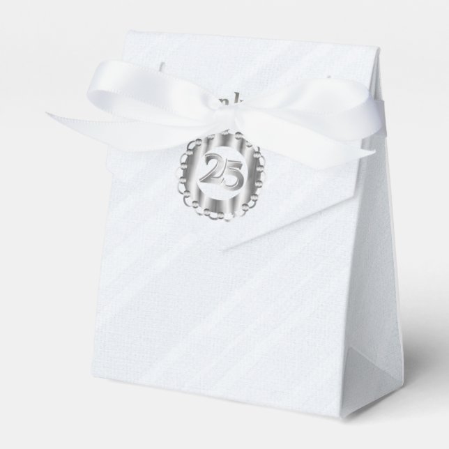 Silver-årsdagen Tack Presentaskar (Framsidan Sidan)