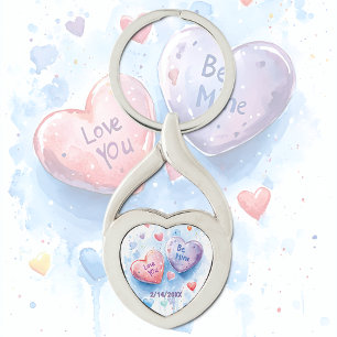 Silver-årsjubileet Sötnyckelkedja Twisted Heart Silverfärgad Nyckelring