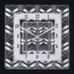Silver Art Deco Fyrkantig Klocka<br><div class="desc">Underbar klockdesign. Du kommer att kärlek det som andra. Du kan fritt använda den här designen för andra produkter som du gillar eller anpassa och lägga till texten. Följ mig för mer. Tack. Ha en trevlig dag.</div>