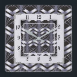 Silver Art Deco Fyrkantig Klocka<br><div class="desc">Underbar klockdesign. Du kommer att kärlek det som andra. Du kan fritt använda den här designen för andra produkter som du gillar eller anpassa och lägga till texten. Följ mig för mer. Tack. Ha en trevlig dag.</div>