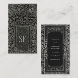 Silver Art Deco med ditt Monogram Visitkort