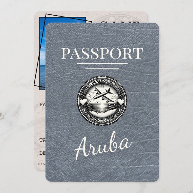 Silver Aruba-passet Spara datum Spara Datumet (Fram/baksida)
