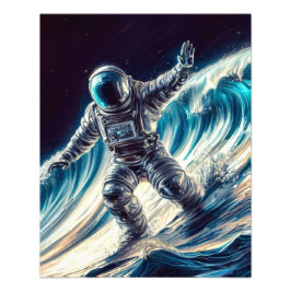 SILVER ASTRONAUT SURFING THE VAULT CELESTIAL FOTOTRYCK