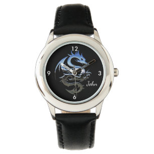 Silver avfyrar draken armbandsur