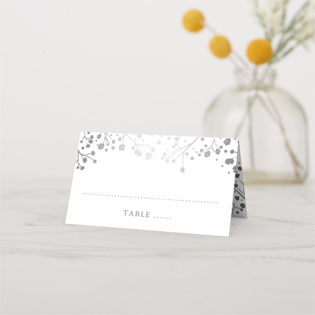 Silver Baby's Bandeans Elegant Placeringskort (Framsida)