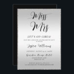 Silver Bachelorette Inbjudningar<br><div class="desc">Elegant silver inbjöd en bachelorette-fest, med en söt silver-nedtonad övertoningsbakgrund och en silver glitter gräns ram som innehåller dina händelseuppgifter. Modern och modernt design som är lämplig för höns nätter. Elegant och snyggt silver glitter ram och en romantisk övertoningsbild för silver. All text, teckensnitt och teckensnitt i färg är helt...</div>