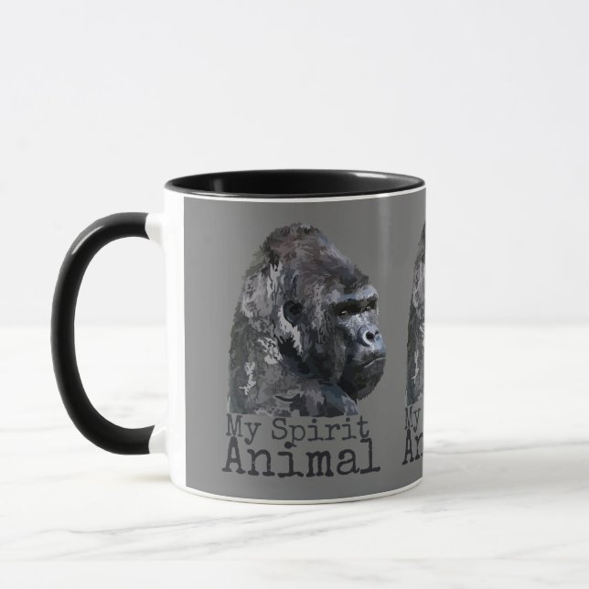 Silver Back Gorilla Spirit Animal Mugg (Vänster)