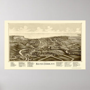Silver Bäck, NY Panoramic Karta - 1892 Poster