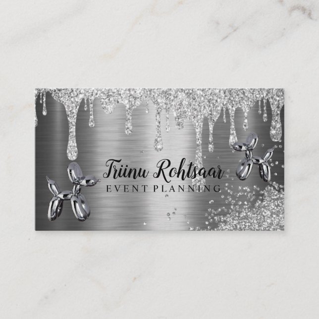 Silver Balloons Evenemangsplanering Visitkort (Framsida)