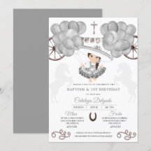 Silver Balloons Mexican Baby Charra Bautizo