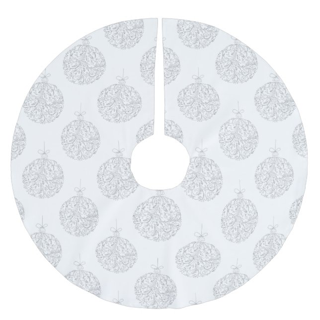 Silver Balls - Julgranstrorgarnityr Julgransmatta Borstad Polyester (Framsidan)