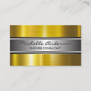Silver Banner Metallic Silver Guld Visitkort