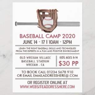 Silver Baseball Fladdermus & Gear, Baseball Camp A Reklamblad
