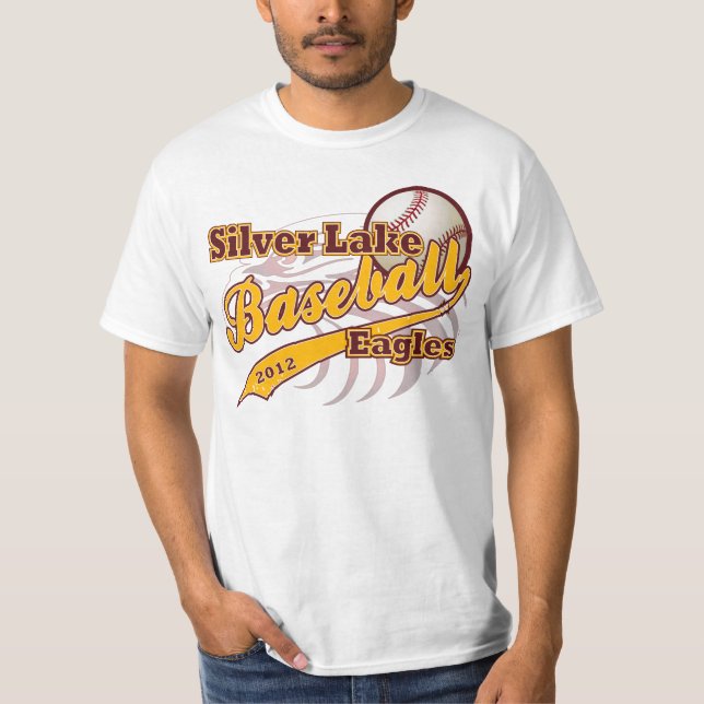 Silver baseball för sjöörnar t-shirt (Framsida)