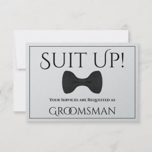 Silver be mitt Groomsman-kort Kort