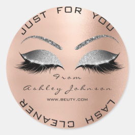 Silver Beauty Salon Glitter Ro Guld Lash Cleaner Runt Klistermärke