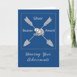 Silver Beaver Award-Grattisar pilar Beaver Kort