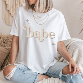 Silver BEIGE Disco Babe Brudens sida hen DO Shirt T