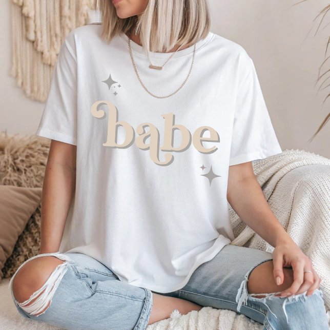 Silver BEIGE Disco Babe Brudens sida hen DO Shirt T (Skapare uppladdad)