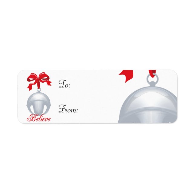 Silver Bell Tro Gift Märkre-etikett Returadress Etikett (Framsidan)