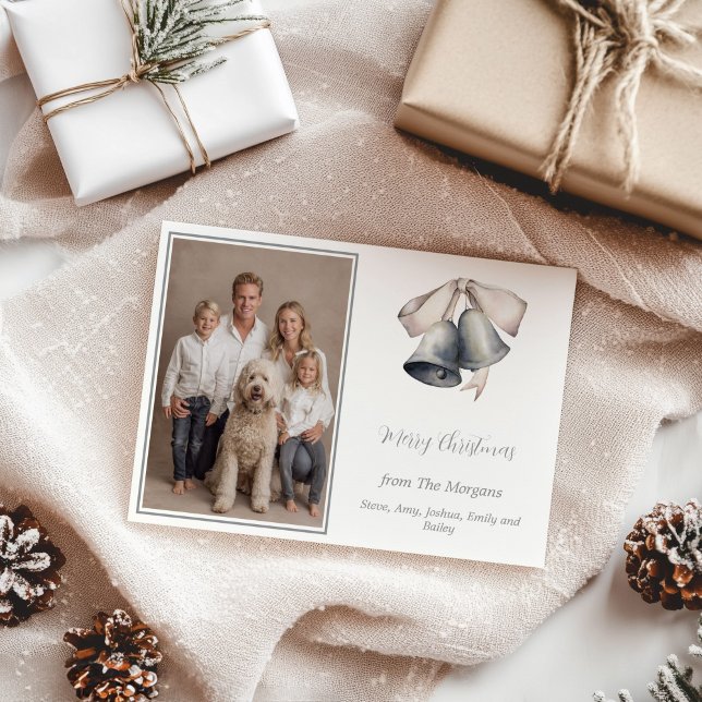 Silver Bells Photo  Julkort (Silver Bells Photo Christmas Card)