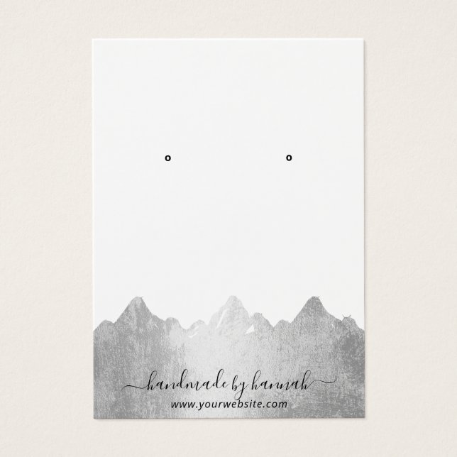 Silver bergen Skyline Handmade Earring Visning Visitkort (Framsidan)