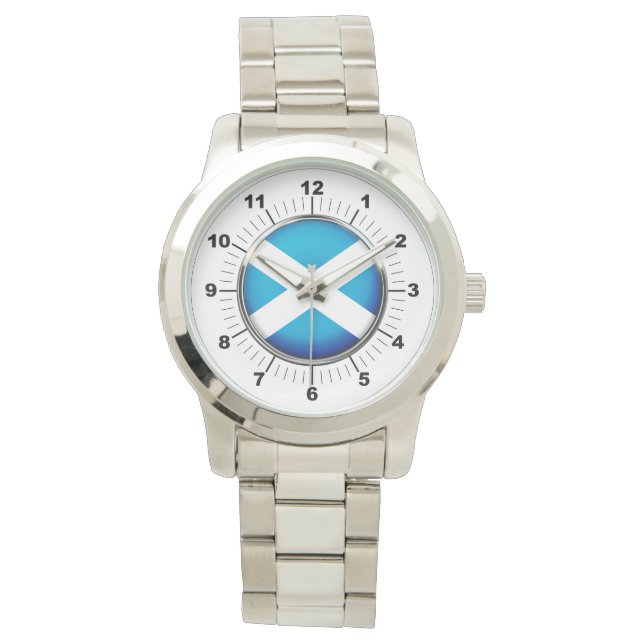 Silver-bevakning av Flagga i Skottland Armbandsur (Framsida)