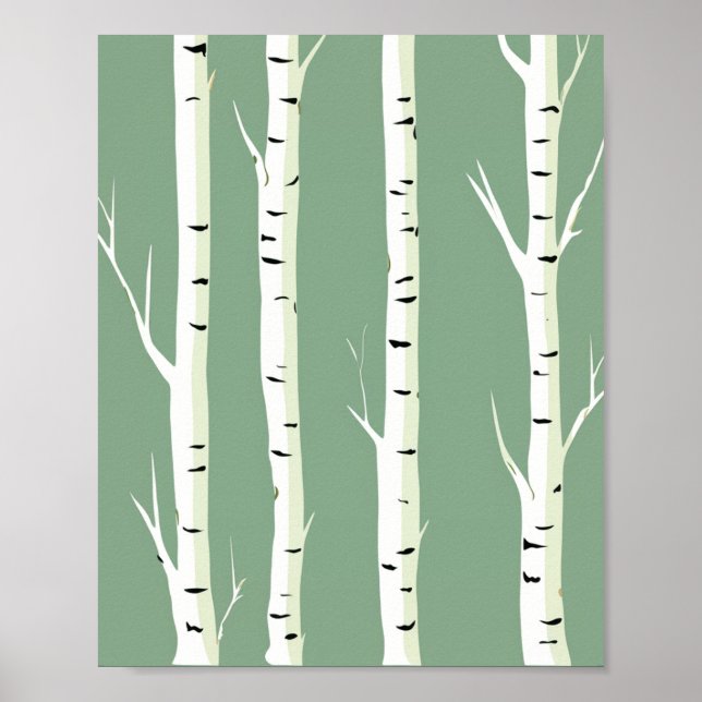 Silver Birch Trunks Poster (Framsidan)