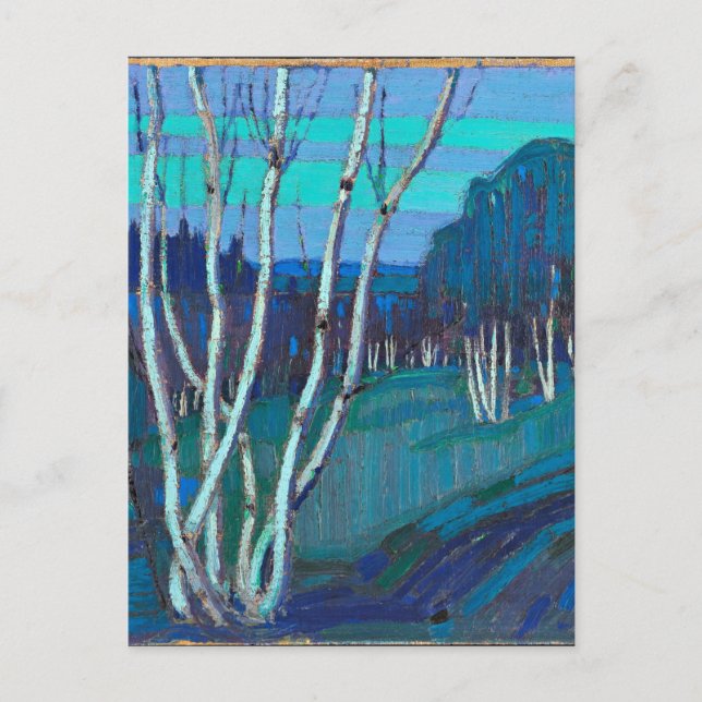 Silver Birches, populär teckning av Tom Thomson  Vykort (Framsida)