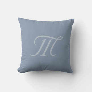Silver Blå Grå Chic Lugnande Monogram Kudd Kudde