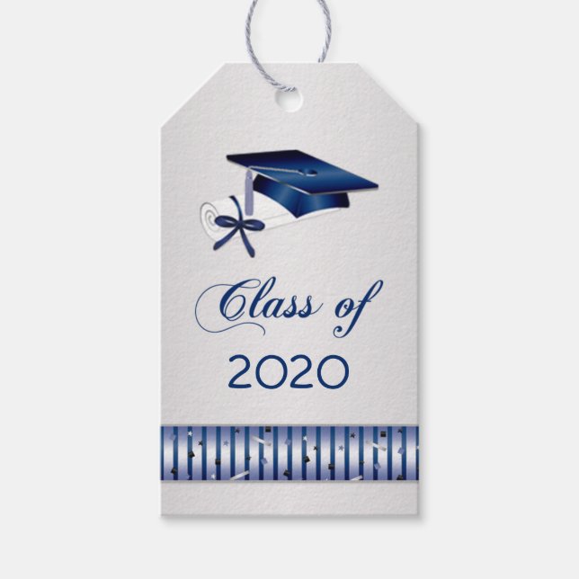 Silver blå granatkastare, diploma Studenten Presentetikett (Framsidan)