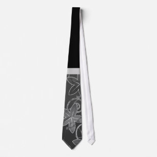 Silver, Black and White Hawaiian Fars dag Tie Slips