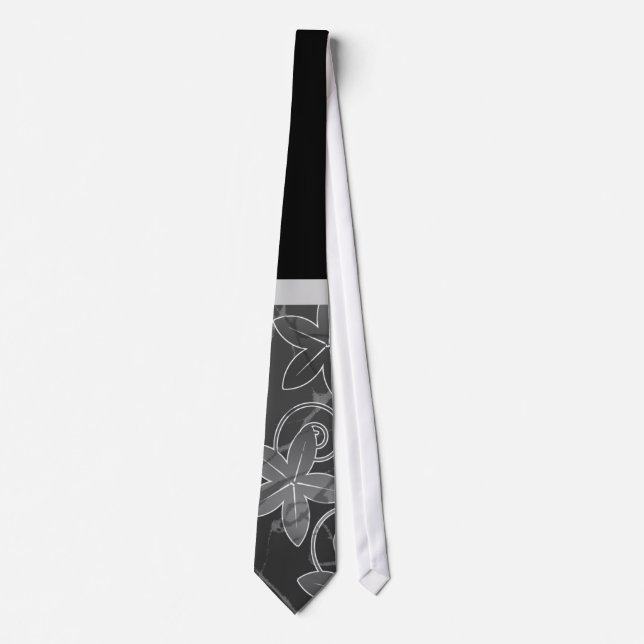 Silver, Black and White Hawaiian Fars dag Tie Slips (Framsida)