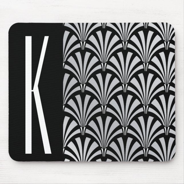Silver & Black Art Deco Musmatta (Framsidan)