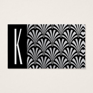 Silver & Black Art Deco Visitkort