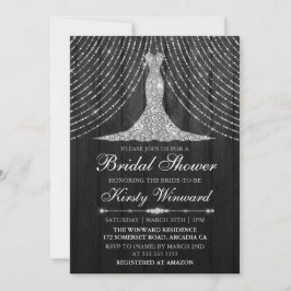 Silver Black Diamond Curtain Dress Möhippa Inbjudningar