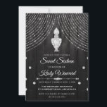 Silver Black Diamond Parfym Flaska Sweet 16 Inbjudningar<br><div class="desc">Silver Diamond Curtain och parfym flaska med svart träbakgrundGraphics by DigitalCurio on Etsy</div>